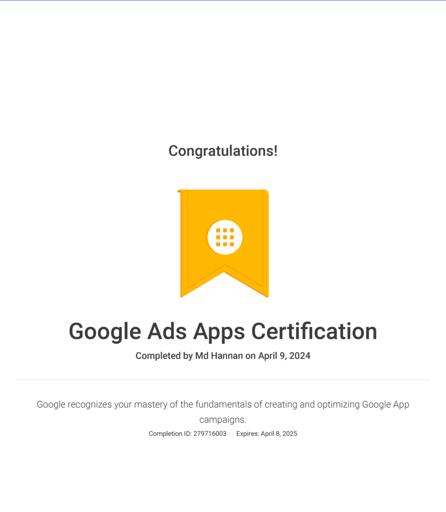 Google Ads Apps Certification